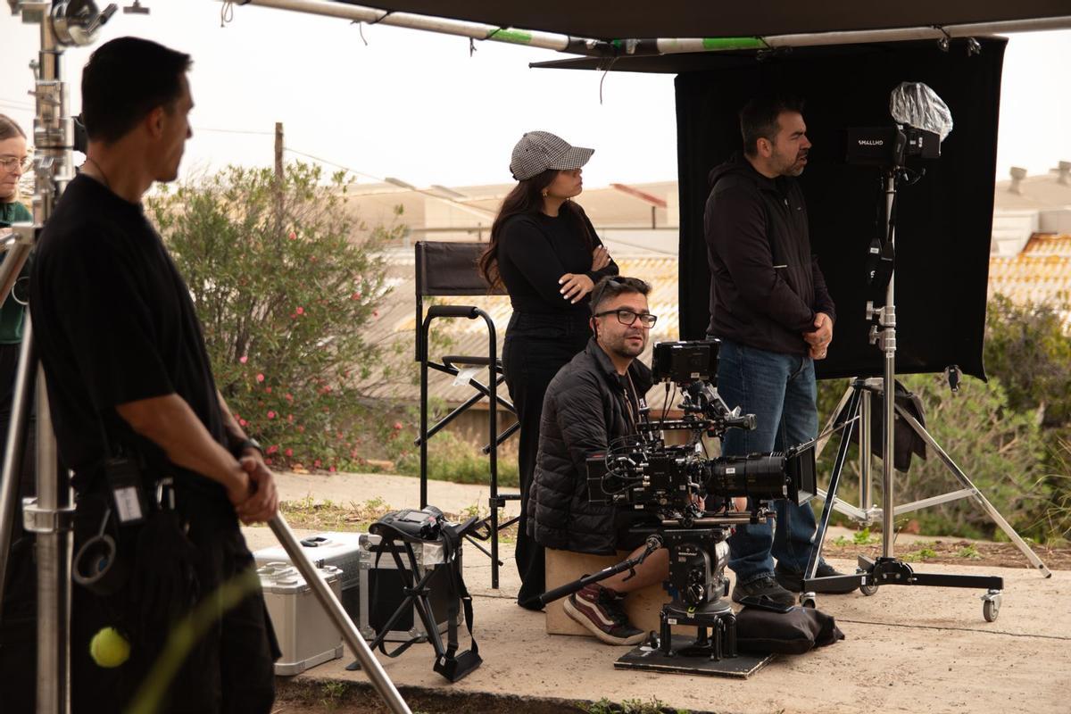 Otro momento de las filmaciones.