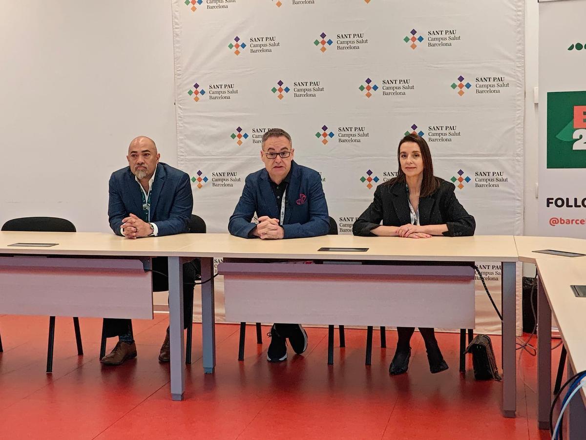Los organizadores del congreso de cáncer de mama de Sant Pau: Richard Baynosa, Jaume Masià y Gemma Pons.
