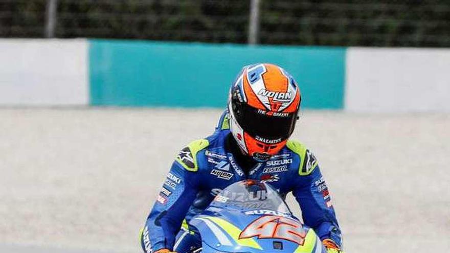 Rins, al finalizar los entrenamientos libres.