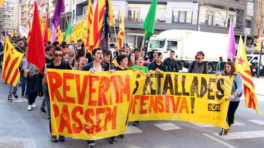 Els manifestants a Girona