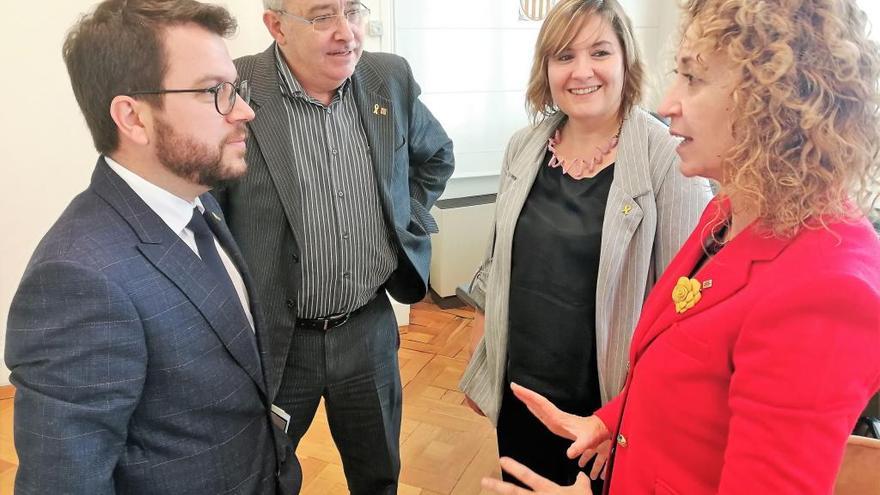 Agnès Lladó (ERC) amb els tres consellers assistents a la reunió