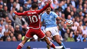 Rodri acabó expulsado en el partido ante el Nottingham Forest