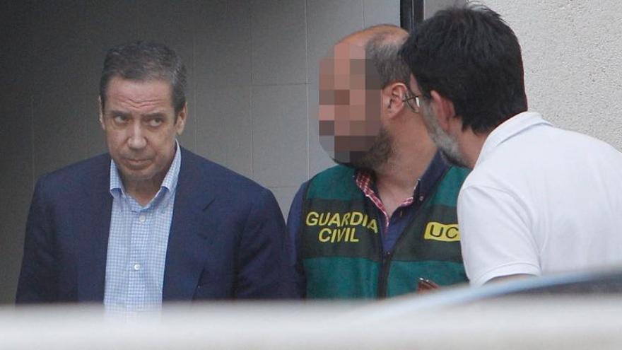 Zaplana, durante uno de los registros de este martes.