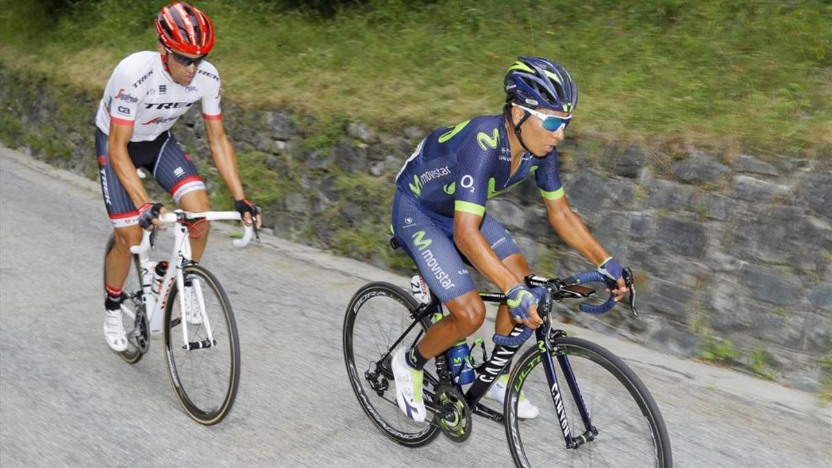 Nairo Quintana se escapó con Contador pero no aguantó el ritmo