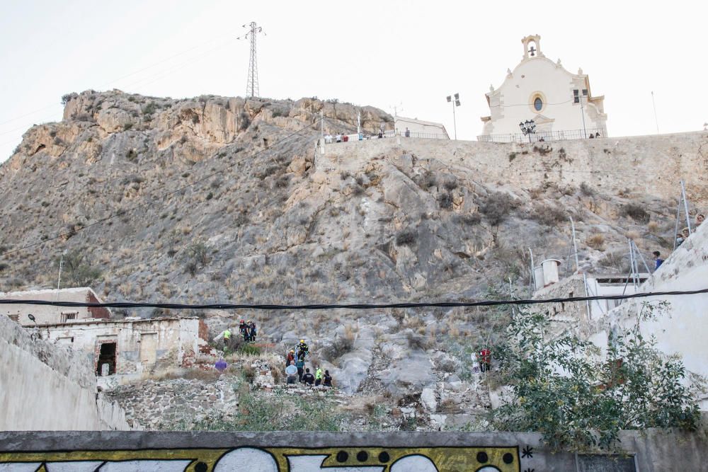 Caída de un hombre ladera abajo en Callosa de Segu