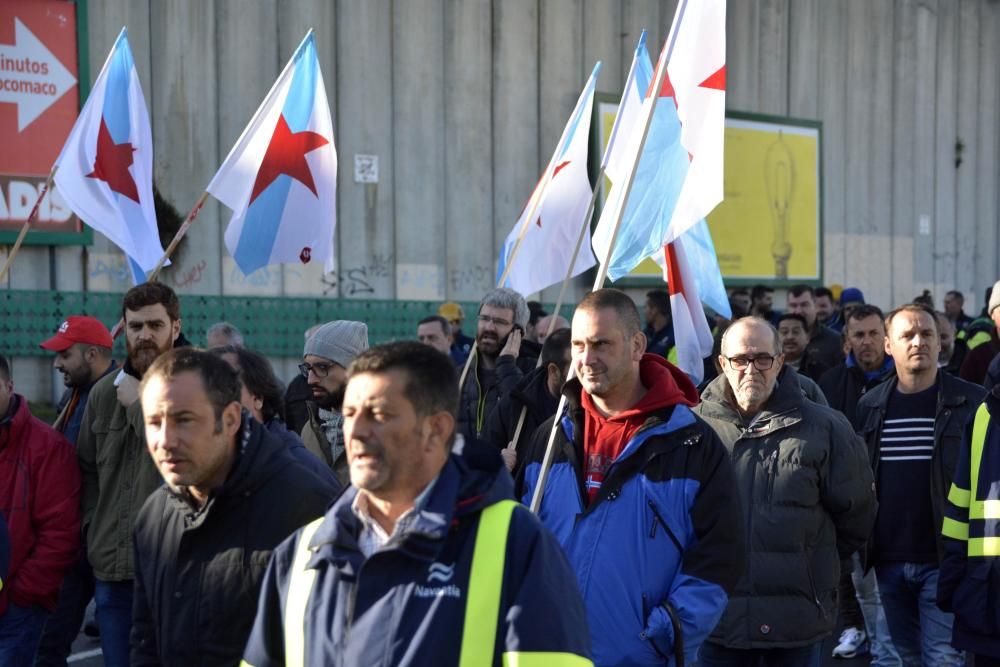 Manifestación en A Coruña de auxiliares del naval