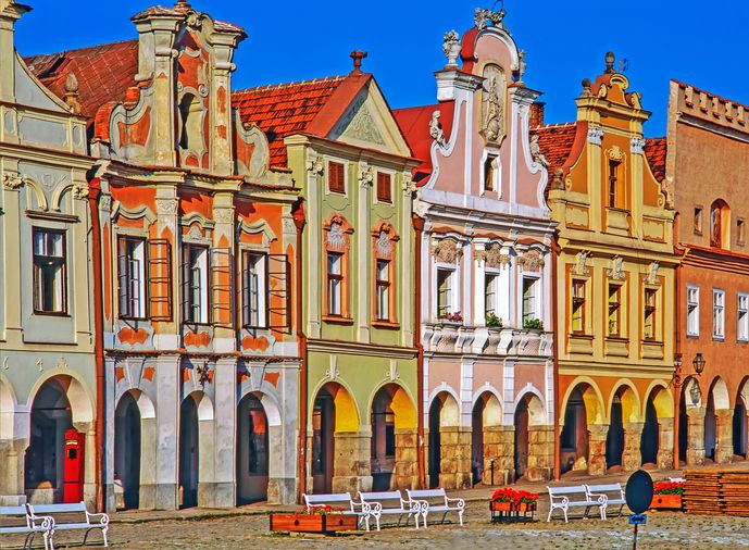 El centro histórico de Telč ha sido declarado Patrimonio de la Humanidad.