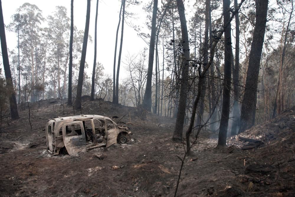 Efectes dels incendis que afecten Galícia, aquest dilluns 16 d''octubre del 2017