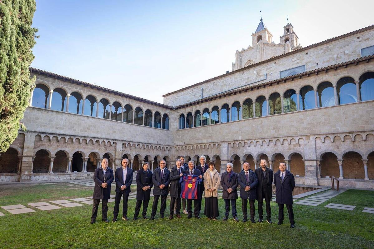 La junta directiva del Barça, en el monastario de Sant Cugat, donde se reunió este miércoles.