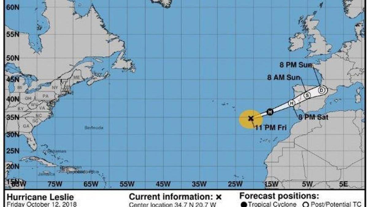 El huracán &#039;Leslie&#039; pone en alerta naranja por lluvias a Castellón