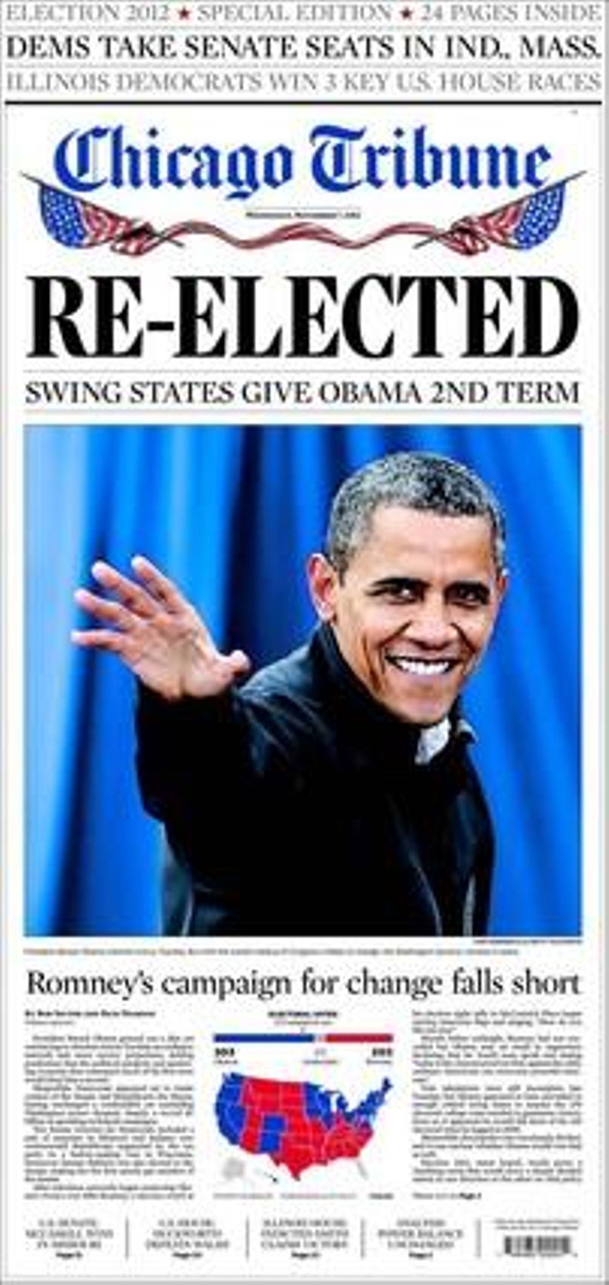 La portada de ’Chicago Tribune’