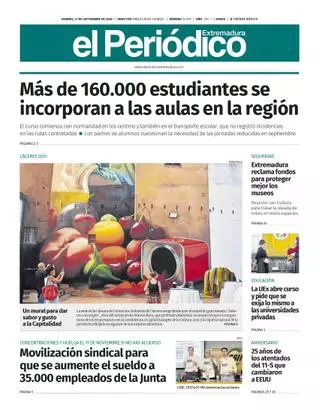 Consulta la portada en papel de El Periódico Extremadura este viernes, 11 de septiembre.