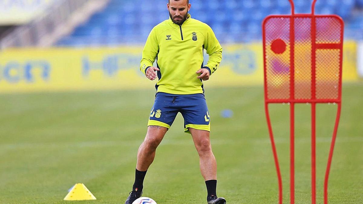 Jesé Rodríguez durante un entrenamiento con Las Palmas esta temporada.  | LA PROVINCIA DE LAS PALMAS