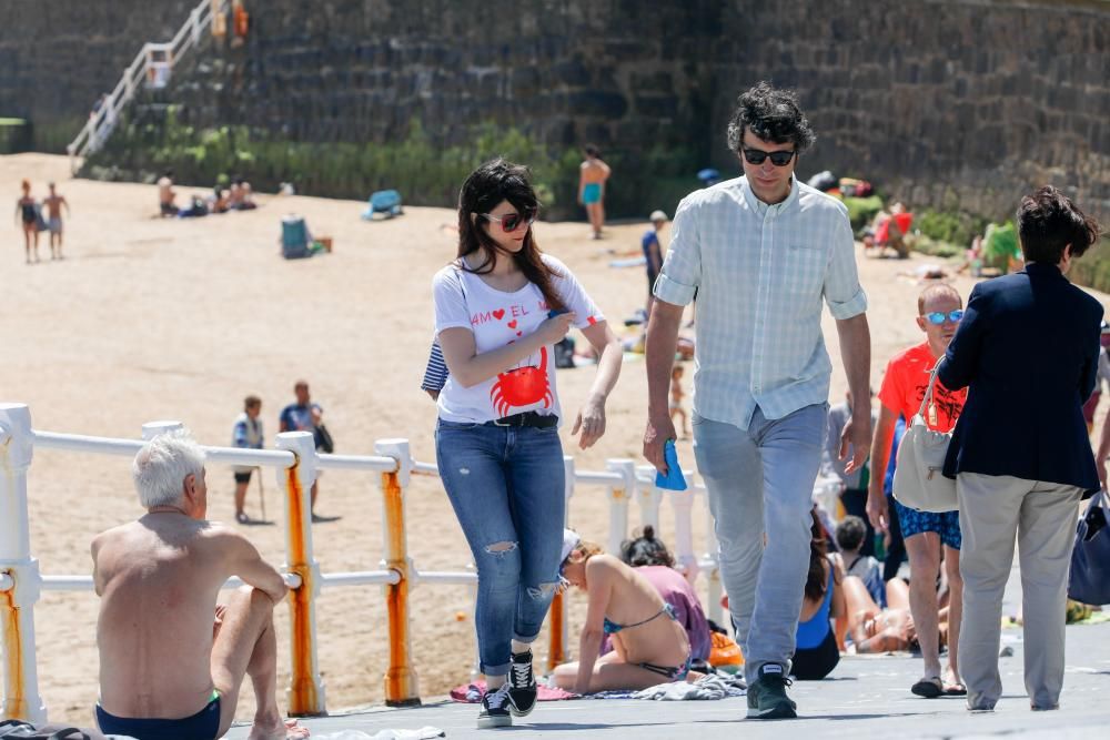 Sol y calor en Gijón