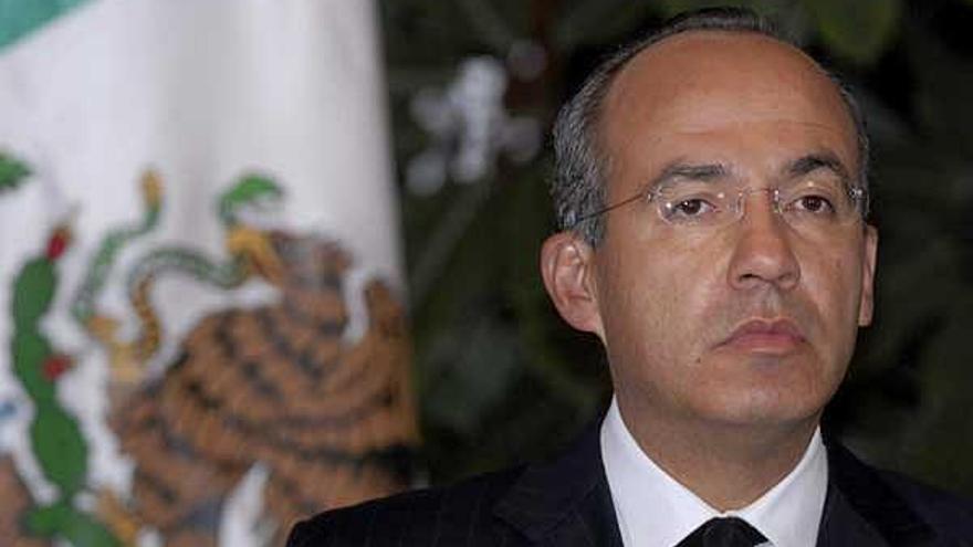 Felipe Calderón, ayer, durante la intervención pública tras la tragedia de México D.F.