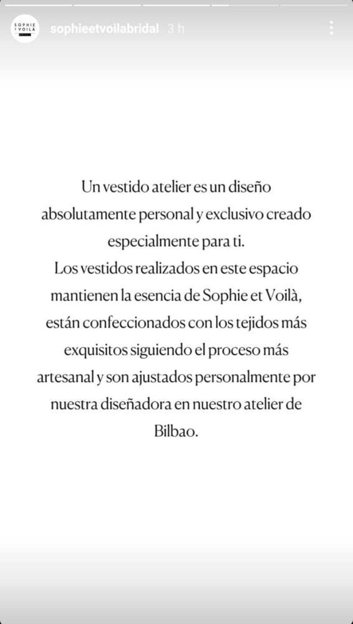 El mensaje que Sophie et Voilà compartió en sus redes sociales.