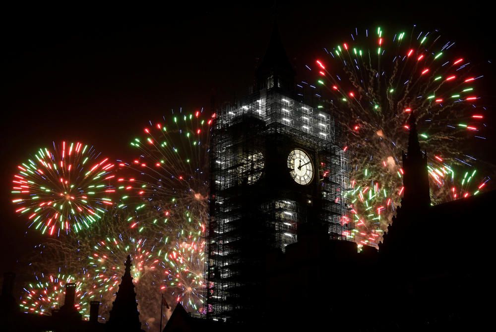 El Big Ben és un dels punts on s'ha celebrat l'any nou a Londres