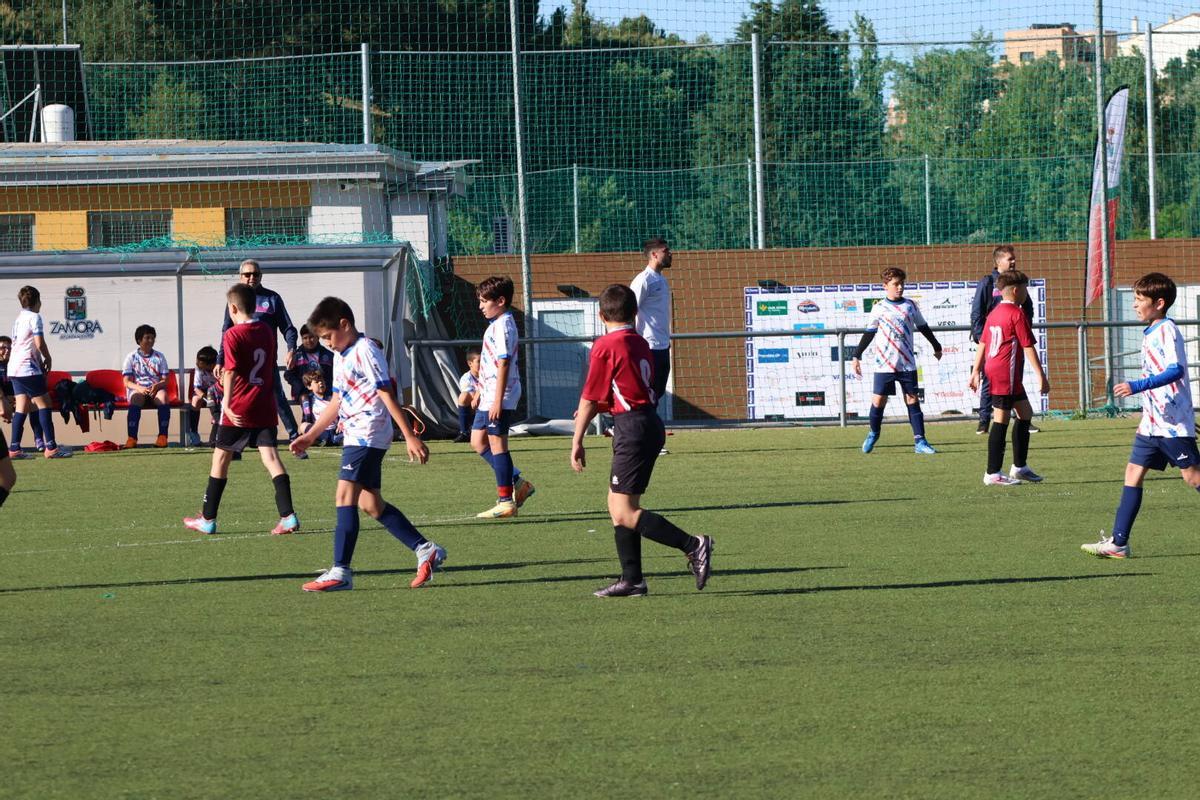 Uno de los partidos del toreno de los alevines.