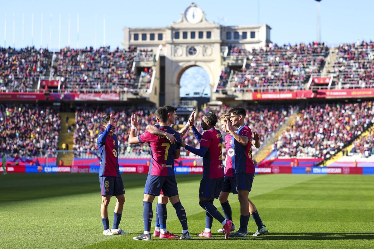 Gol de Ferran ante el Girona el pasado domingo.