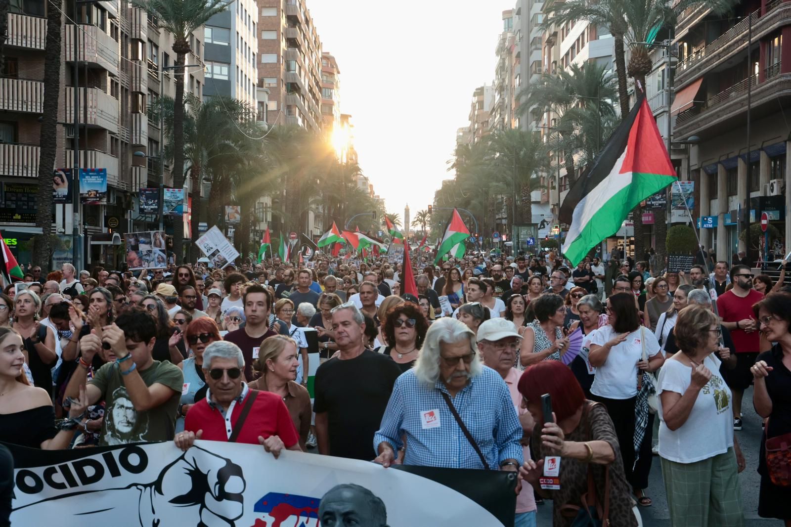 Más de 80 colectivos de Alicante se manifiestan a favor de Palestina