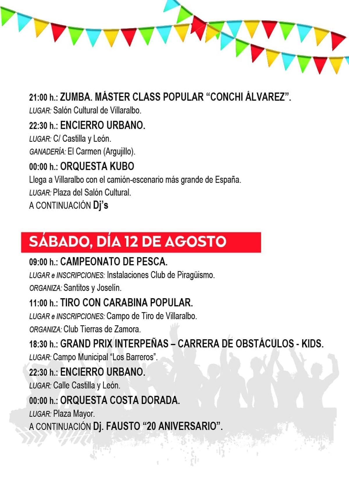 Fiestas de Villaralbo: programa 2023.