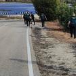 Agentes de la Guardia Civil buscan más restos de la mujer una carretera en Xixona.