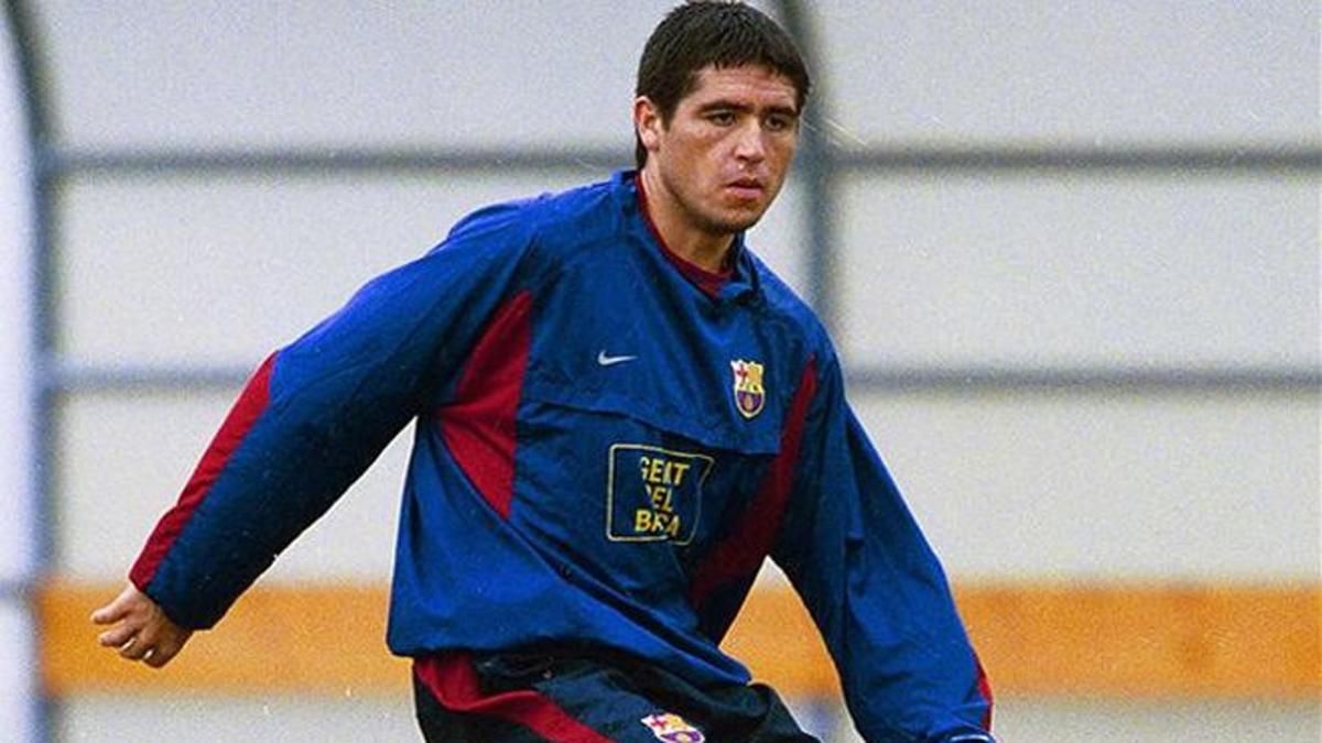 Riquelme, durante su etapa en el Barça