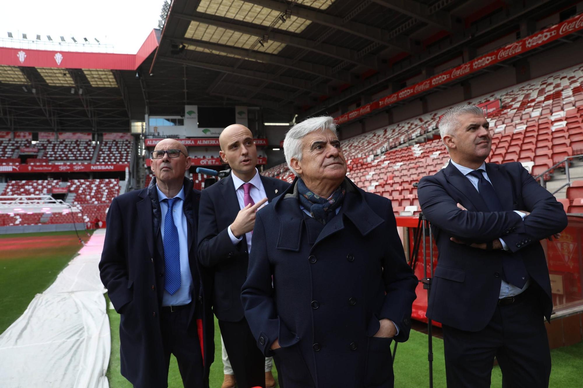 La visita del presidente de la Federación Española de Fútbol, Pedro Rocha, a Asturias, en imágenes