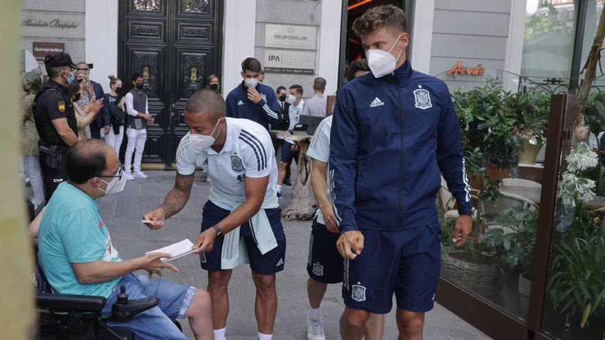 La selección española come en un restaurante de moda en el centro de Madrid