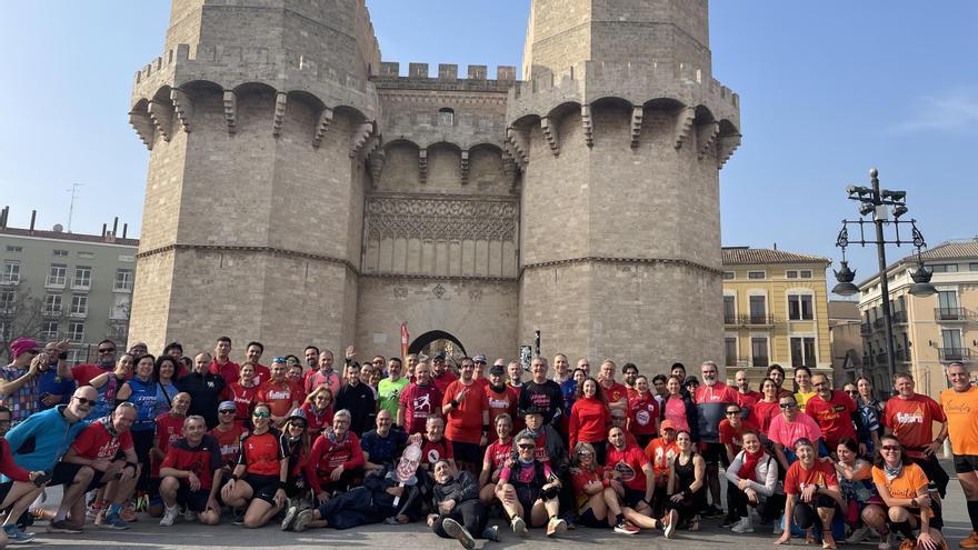 El grupo de runners, en las Torres de Serra no