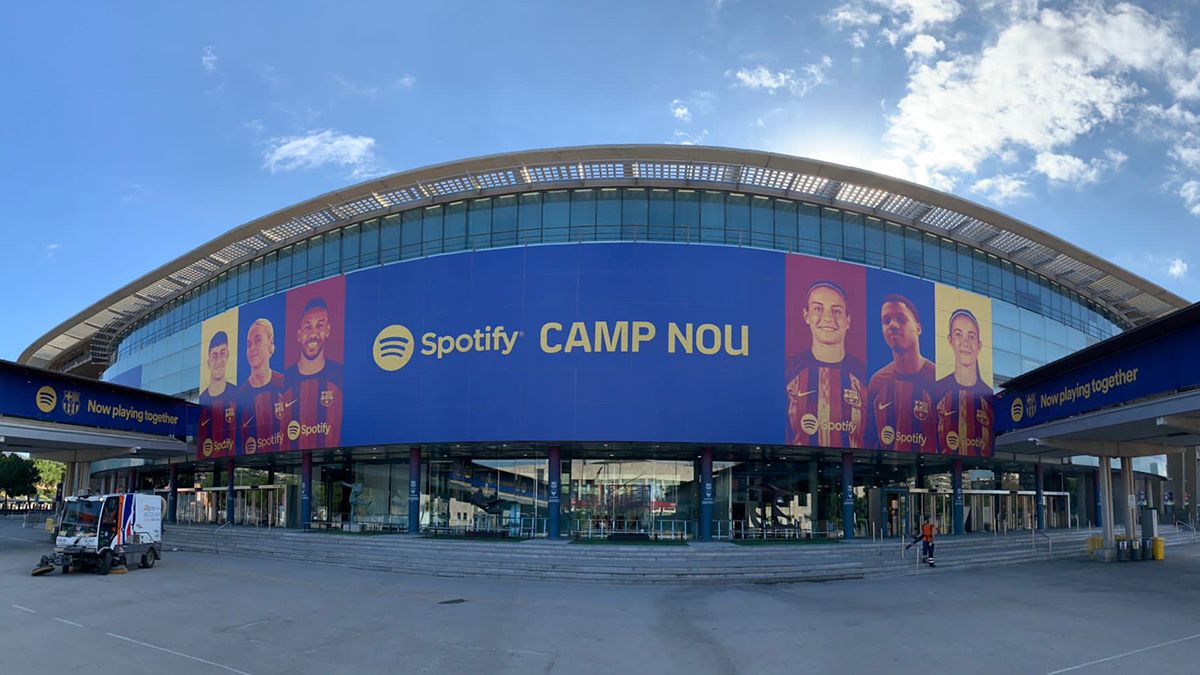 La fachada del 'Spotify Camp Nou'