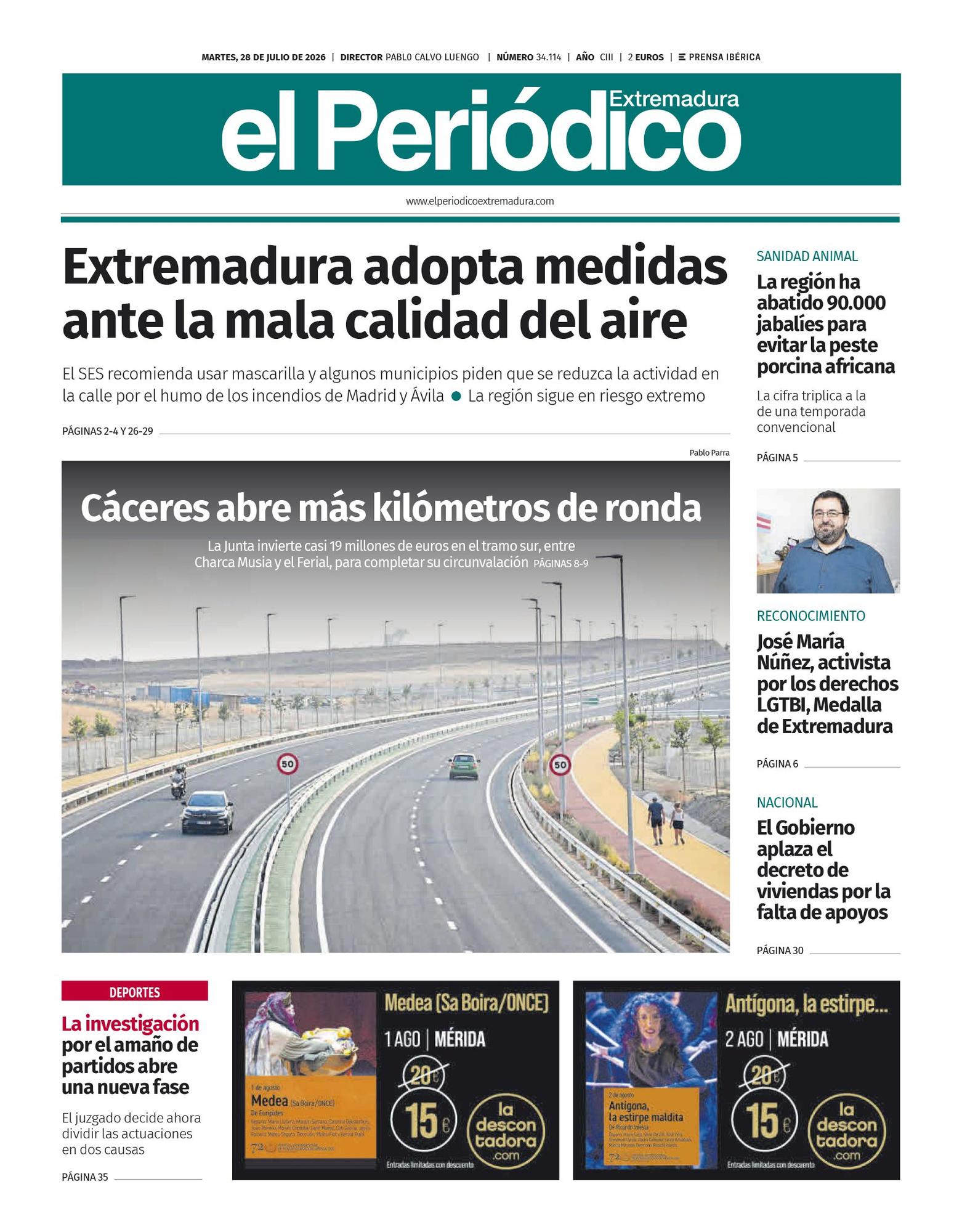Consulta la portada correspondiente al día 28 de julio de 2026