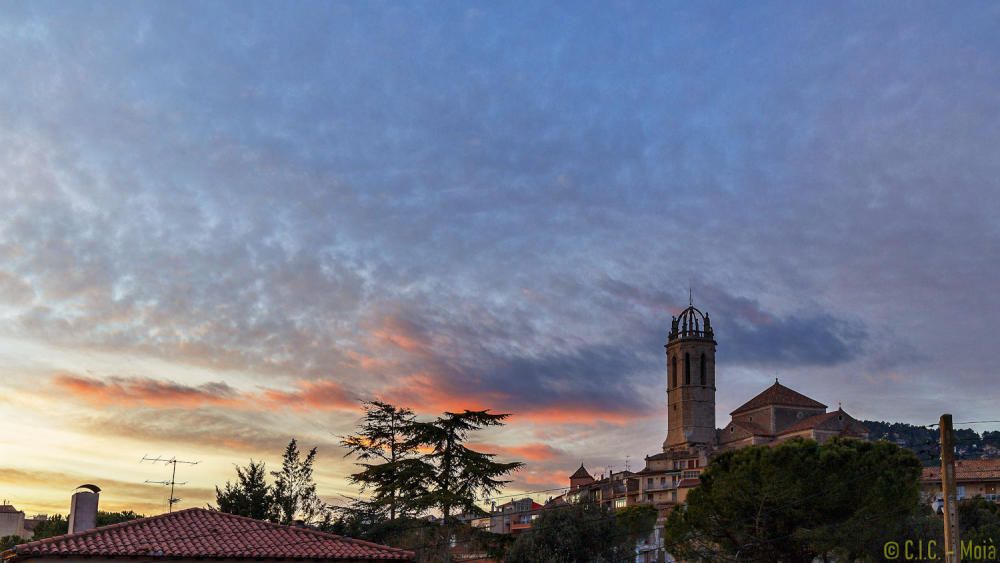 Posta de sol i capvespre al Moianès.