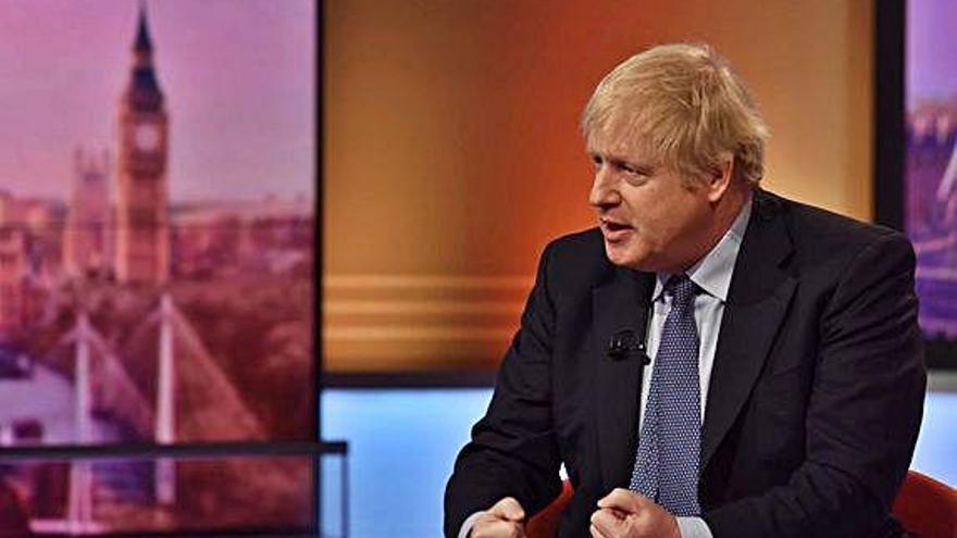 El primer ministre britànic, Boris Johnson, en una entrevista per la BBC.