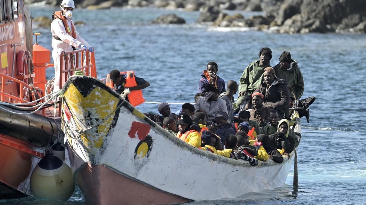 Llegada de migrantes a las costas de Canarias.
