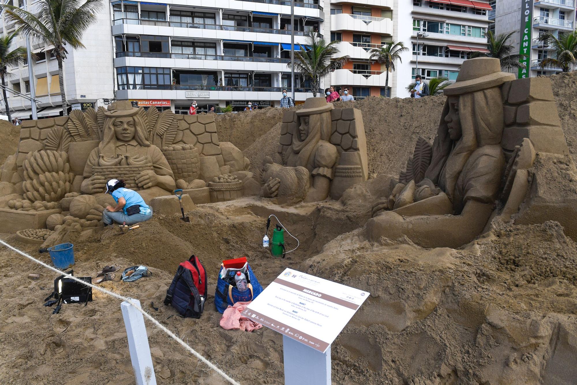 Belén de arena en la playa de Las Canteras