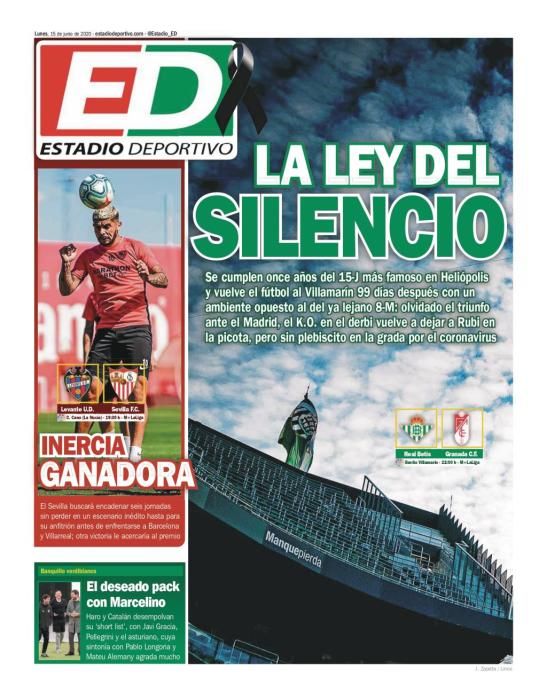 Portada ESTADIO DEPORTIVO lunes 15 junio 2020