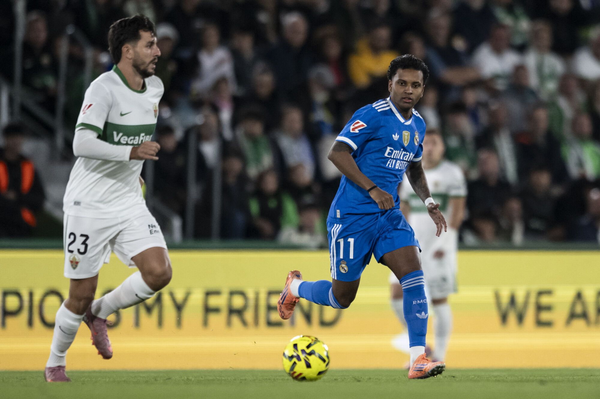 Rodrygo of Real Madrid CF in action during the Spanish league, La Liga EA Sports, football match played between Elche CF and Real Madrid C.F. at Manuel Martinez Valero Stadium on November 23, 2025 in Elche, Spain. AFP7 23/11/2025 ONLY FOR USE IN SPAIN. Francisco Macia / AFP7 / Europa Press;2025;SPORT;ZSPORT;SOCCER;ZSOCCER;Elche CF v Real Madrid C.F - La Liga EA Sports;