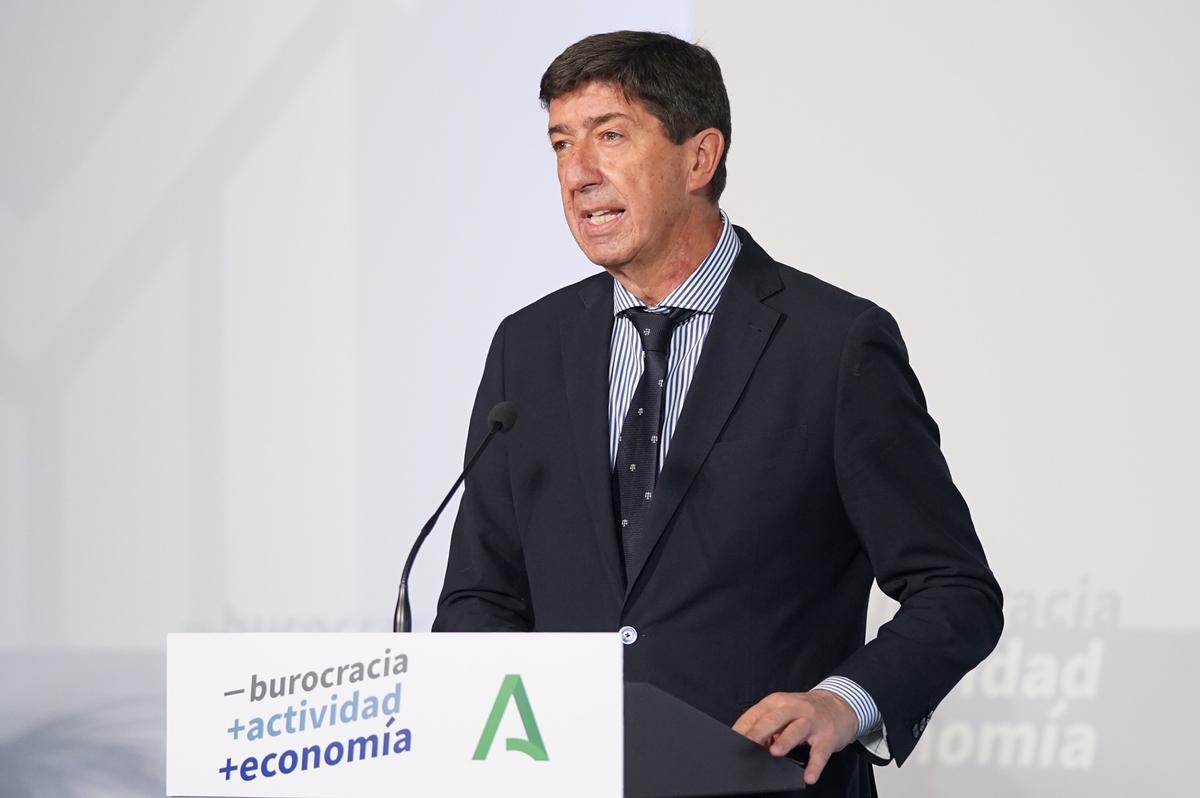 Juan Marín, durante su intervención.