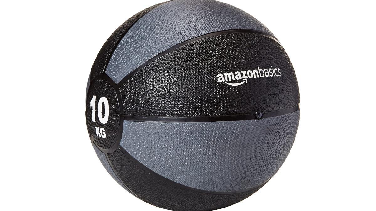 Balón Medicinal 5kg Para Ejercicio Con Rebote Entrenamiento Color Negro