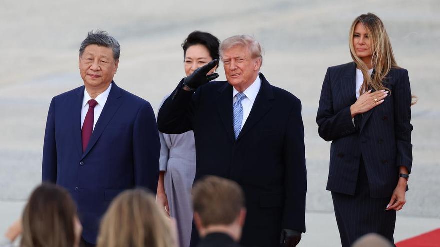 Xi Jinping llega a Washington para reunirse con Trump su primera visita de Estado en más de una déca ...
