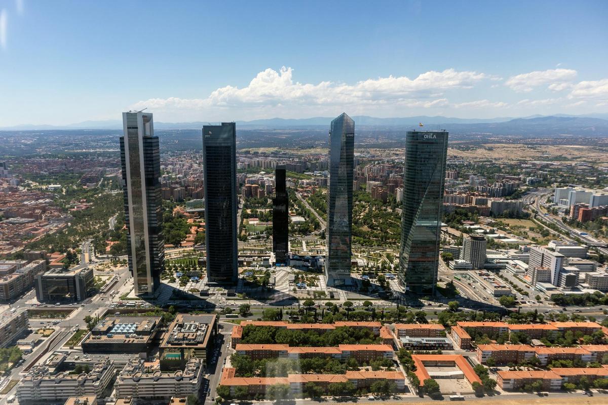 Los cuatro rascacielos que conforman el 'skyline' de Madrid.
