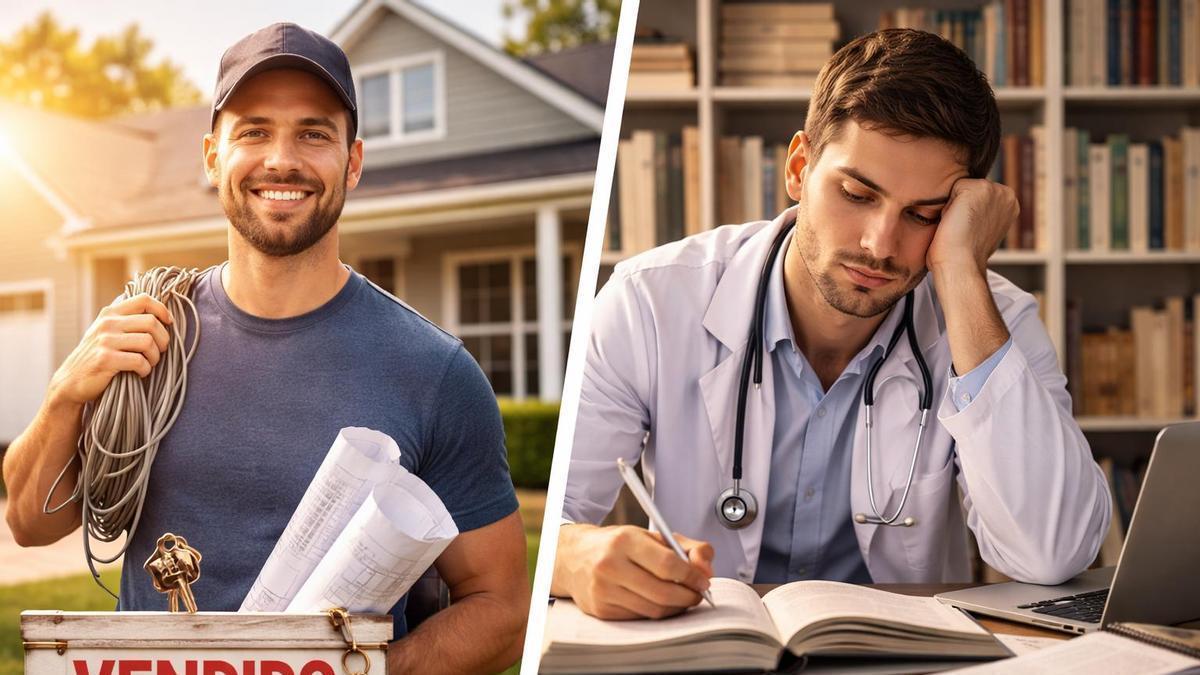 "Electricista a los 25: casa comprada; médico a los 25: estudiando"