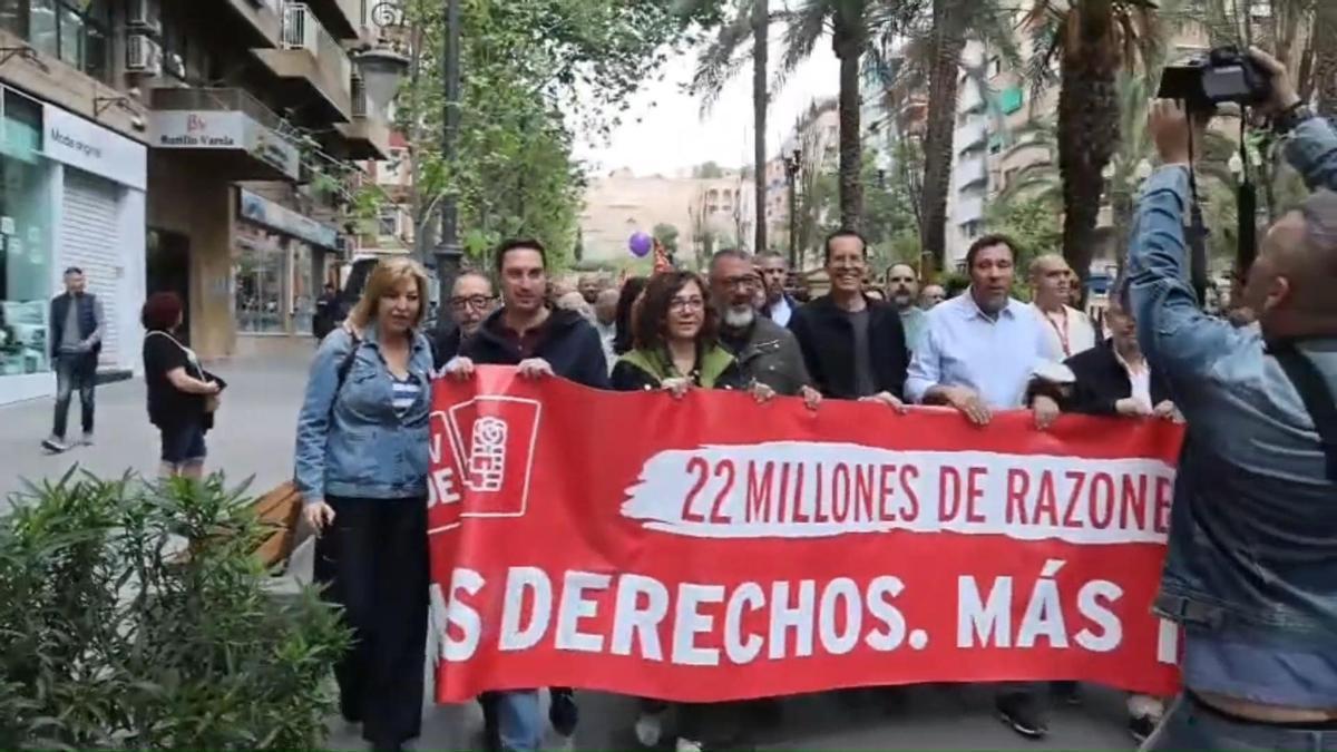 Óscar Puente, en la manifestación del 1 de Mayo en Alicante