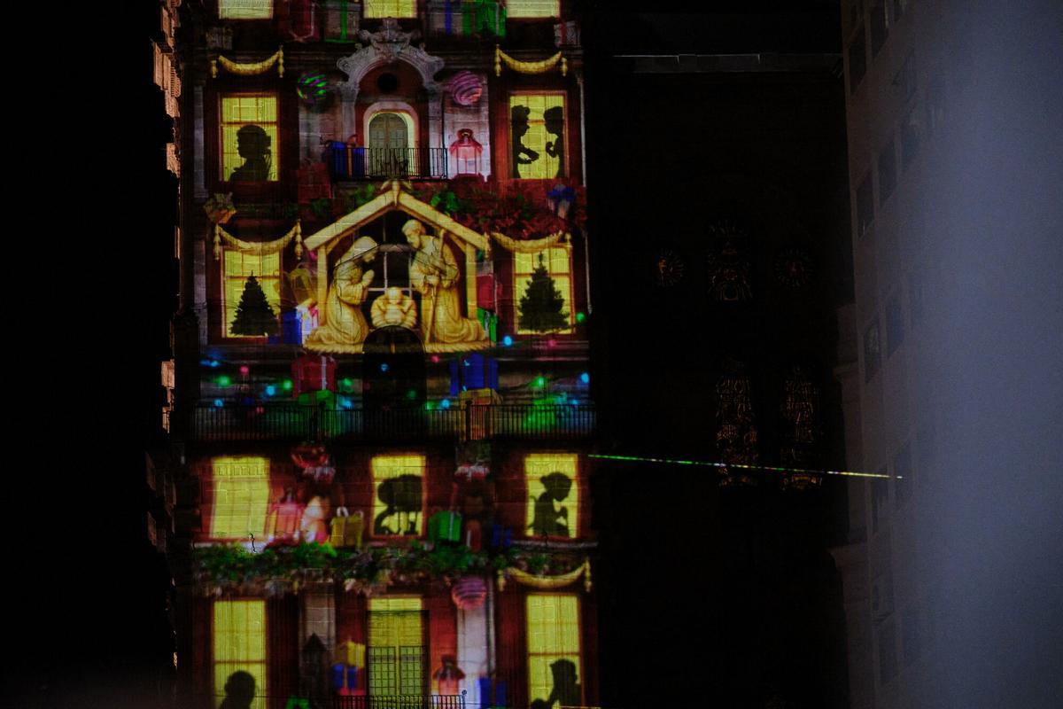 Estreno del videomapping de la Catedral de Málaga en la Navidad de 2025