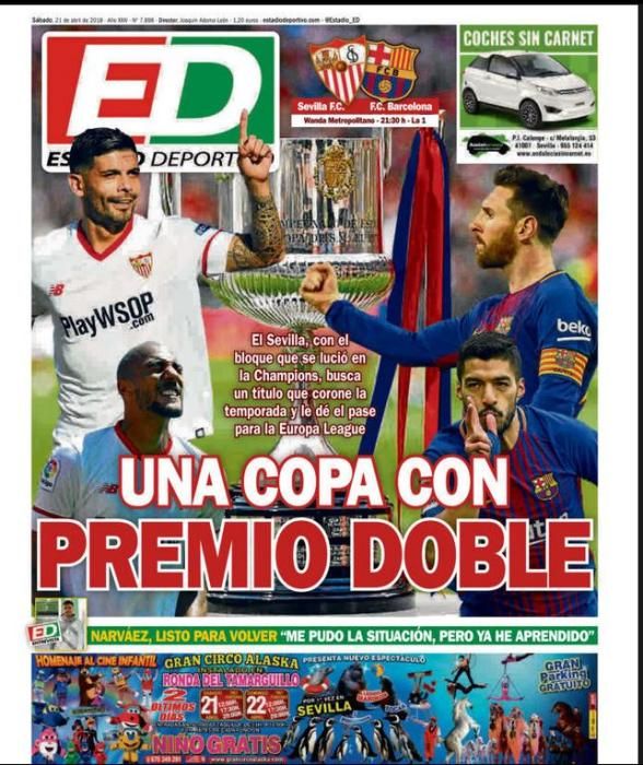 Portadas deportivas sábado 21 de abril de 2018