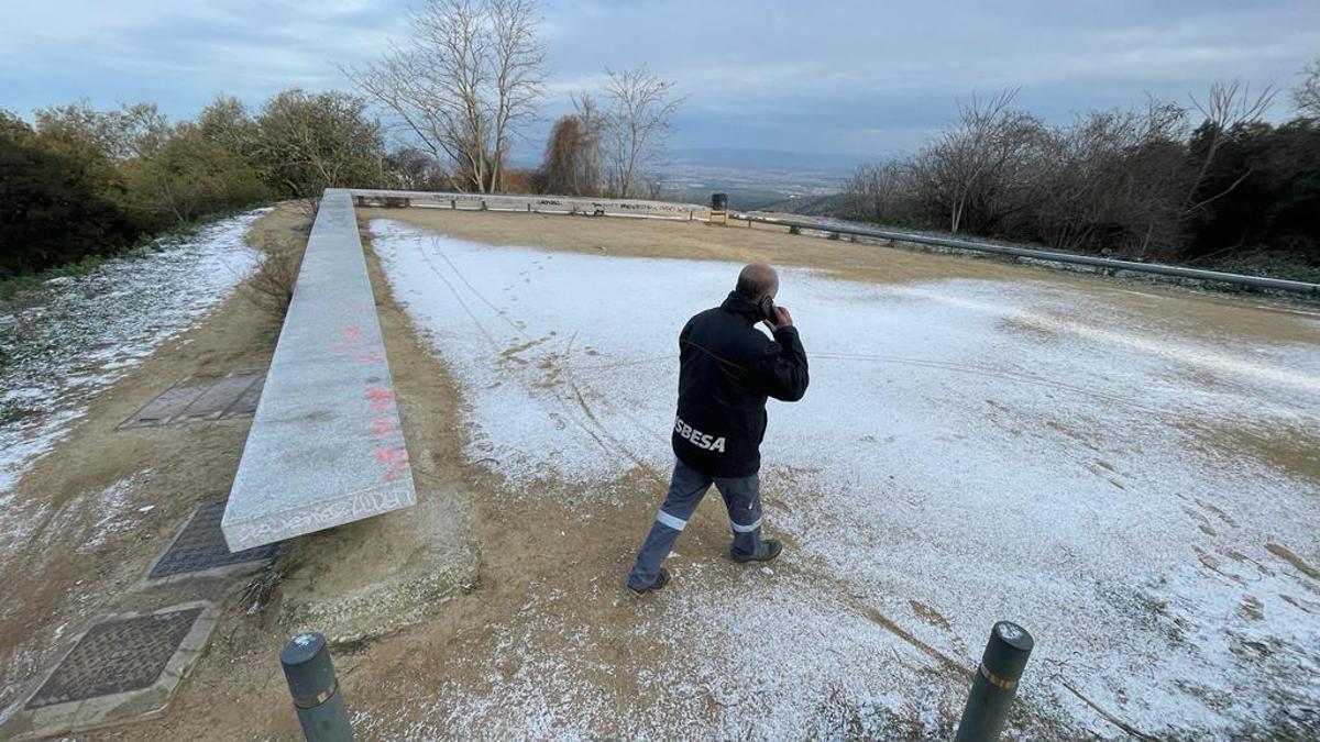 Nieve cerca del Tibidabo, en Collserola