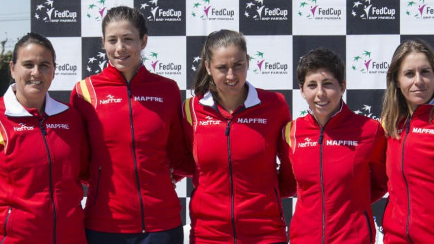 Conchita Martínez con Garbiñe Muguruza, Sara Sorribes, Carla Suárez y Anabel Medina