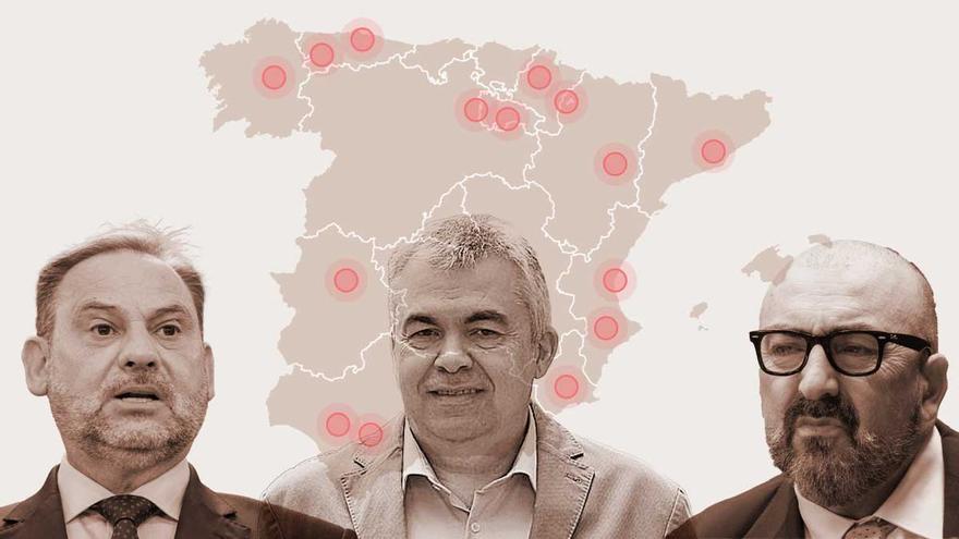 El mapa de la corrupción: las 18 adjudicaciones donde mediaron Ábalos, Koldo y Santos Cerdán