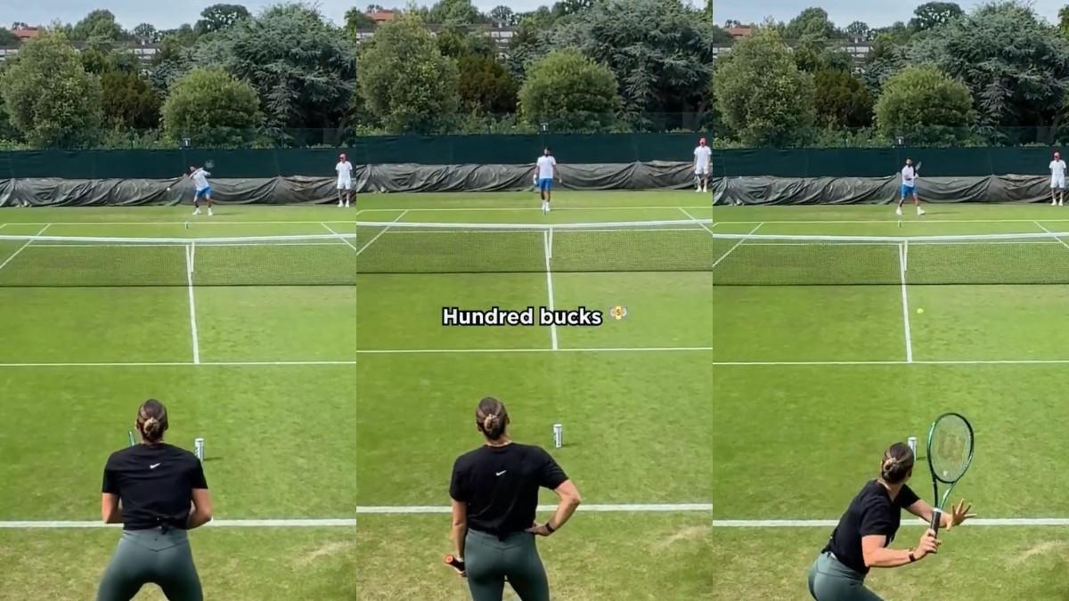 Así se consigue una "motivación extra": 100 dólares al que mejor puntería tenga entre... ¡Djokovic y Sabalenka!